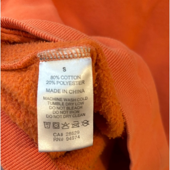 Stussy Orange Stock Logo Appliqué Hoodie Sweatshirt with Black logo, S - Picture 4 of 6